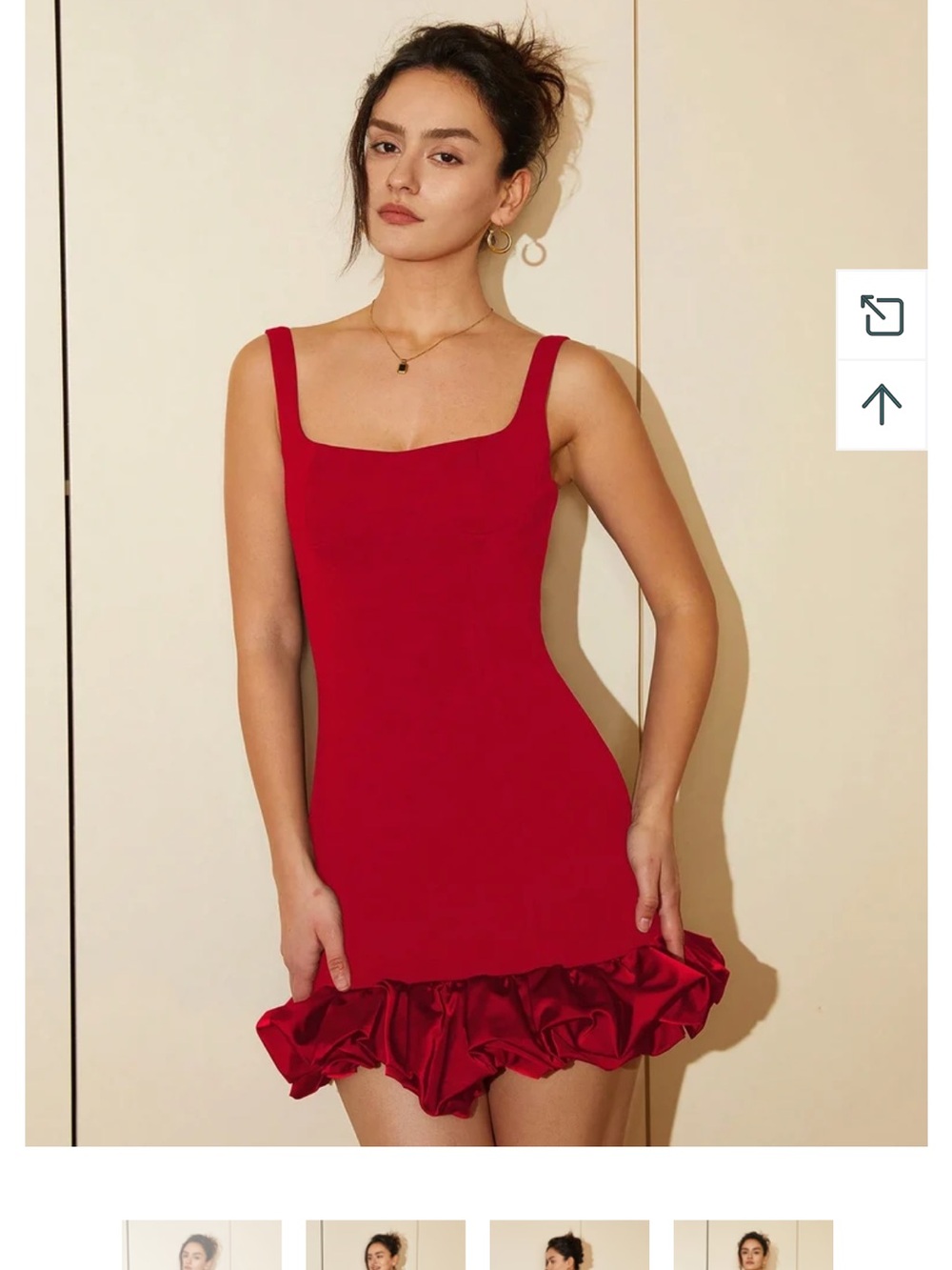 Fuchsia Ruffle-Hem Mini Dress with Structured Bust - Picture 4 of 5